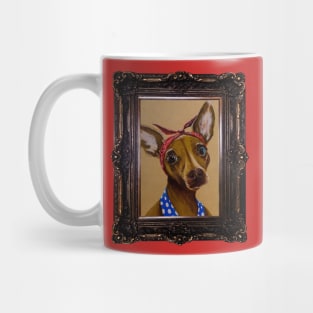 Hipster Chihuahua in Ornate Frame Mug